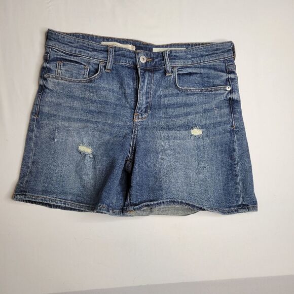 29 PILCRO ANTHROPOLOGIE slim boyfriend stretch denim jean shorts - Picture 5 of 6